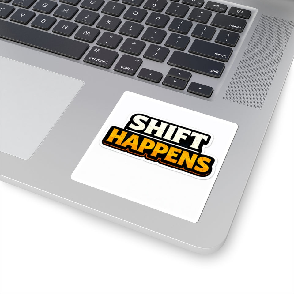 Shift Happens Sticker — Funny Car/Truck Gearshift Decal for Drivers & Mechanics