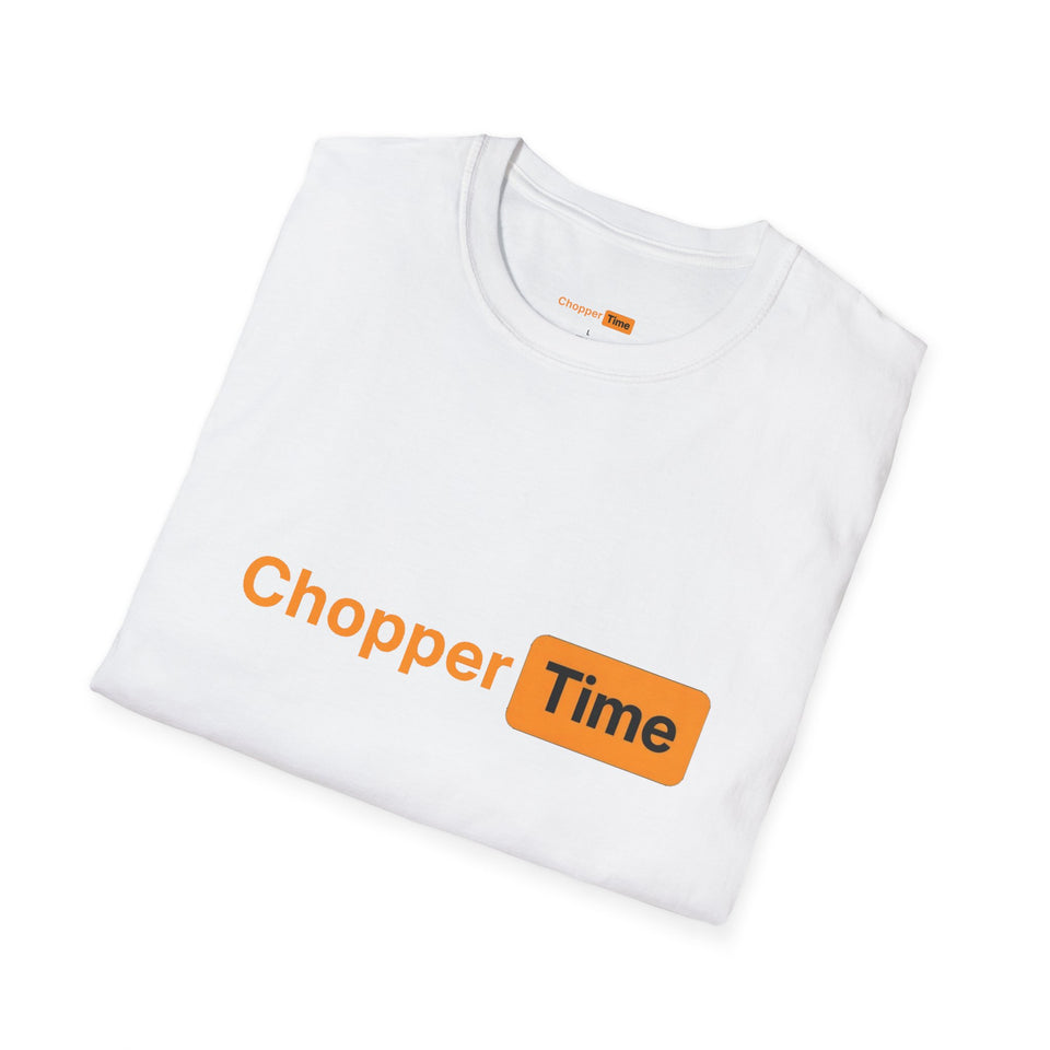 Chopper Time T-Shirt — Minimal Orange Logo Tee