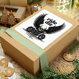 Ride or Die Motorcycle Skull Sticker - Kiss-Cut Biker Decal with Wings
