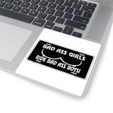 Kiss-Cut Sticker — “Bad Ass Girls Ride Bad Ass Boys!” Black License Plate Style