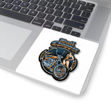 Chopper Girl Kiss-Cut Sticker — Retro Motorcycle Pinup Decal