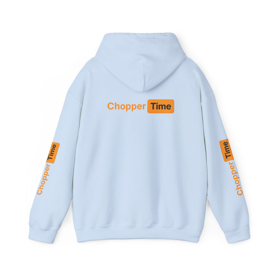 Chopper Time Hoodie — Minimal Logo Pullover for Motorcycle & Aviation Fans