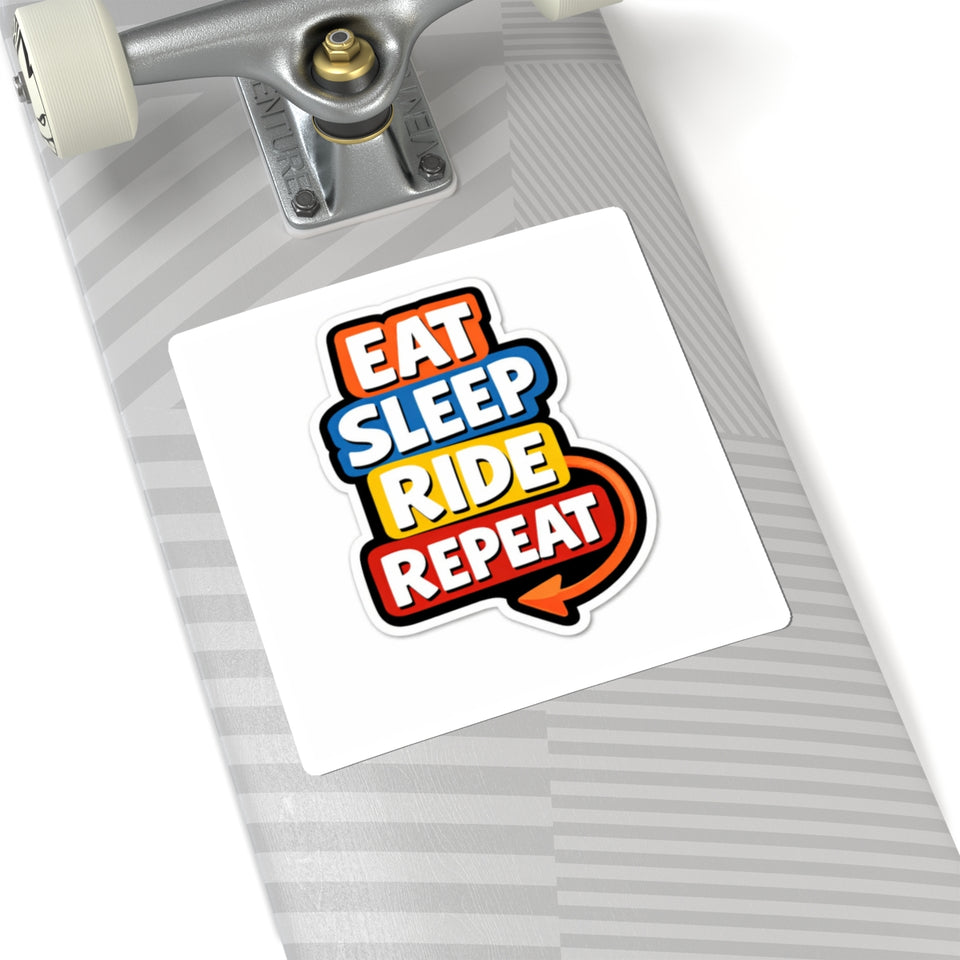 Eat Sleep Ride Repeat Sticker — Motorcycle & Cycling Kiss-Cut Decal