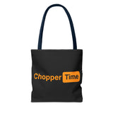 Chopper Time Tote Bag — Bold Orange Logo Canvas Tote