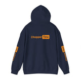 Chopper Time Hoodie — Minimal Logo Pullover for Motorcycle & Aviation Fans