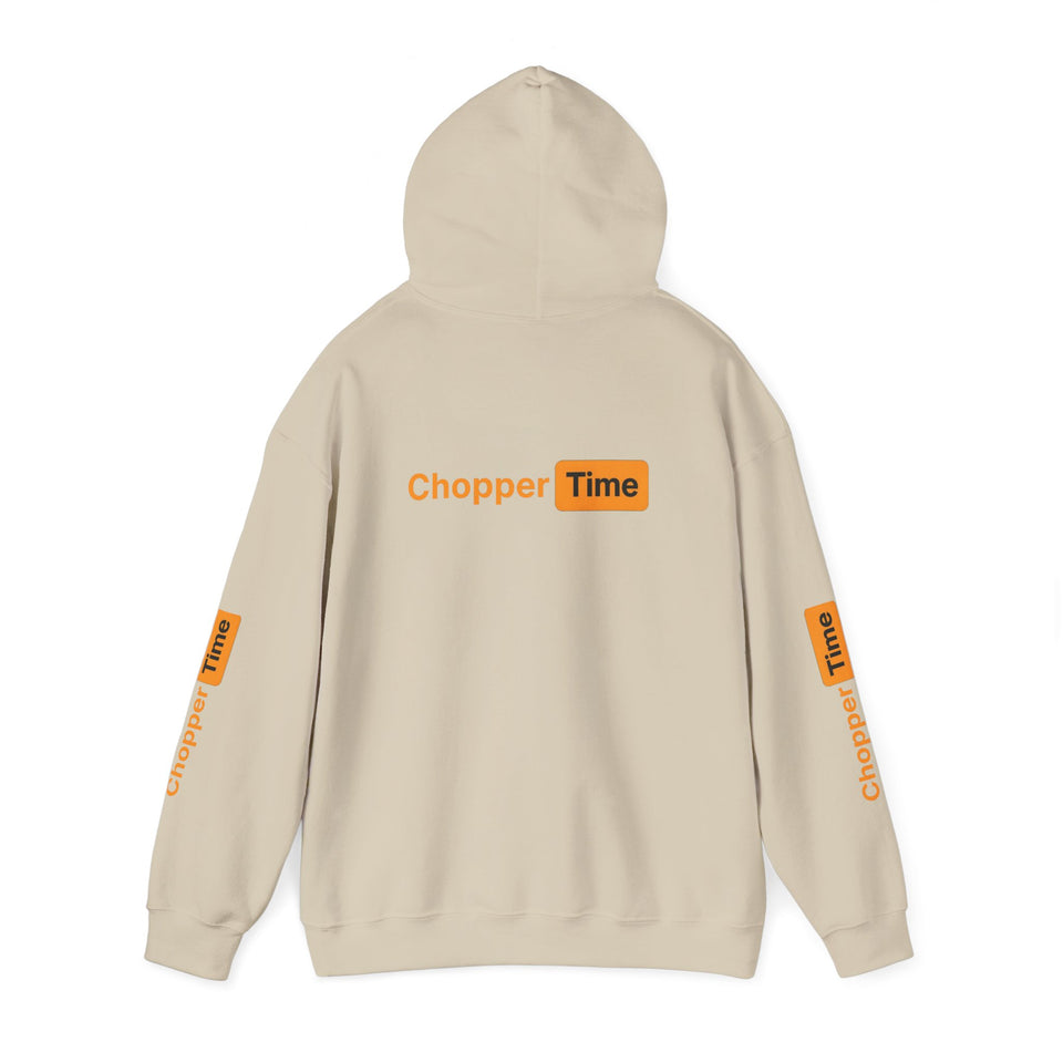 Chopper Time Hoodie — Minimal Logo Pullover for Motorcycle & Aviation Fans