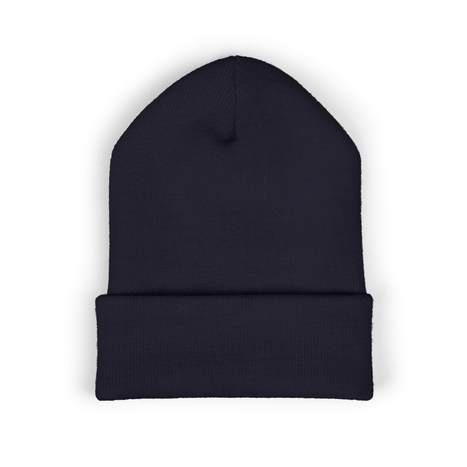 Embroidered 'Chopper Time' Cuffed Beanie — Knit Winter Hat
