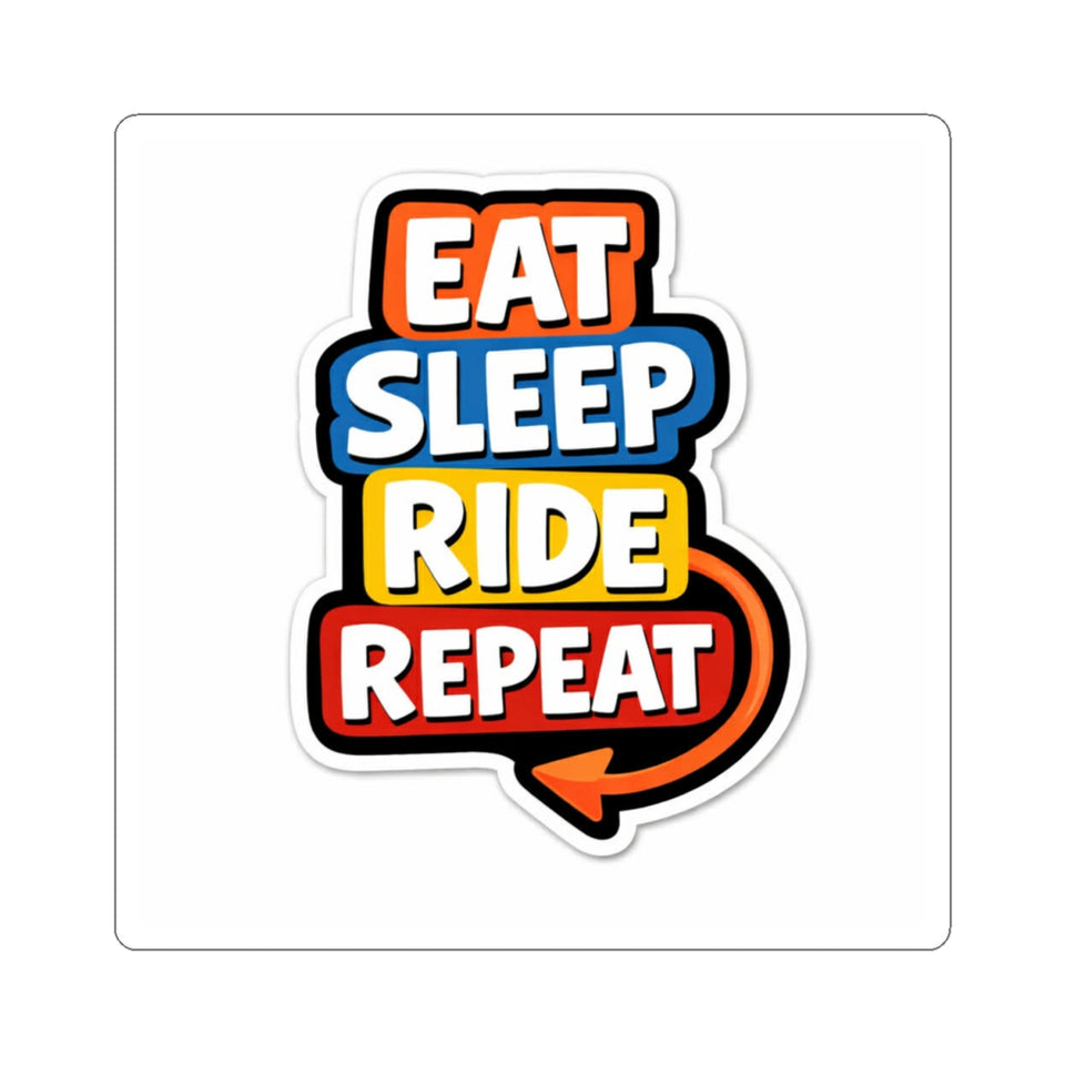Eat Sleep Ride Repeat Sticker — Motorcycle & Cycling Kiss-Cut Decal