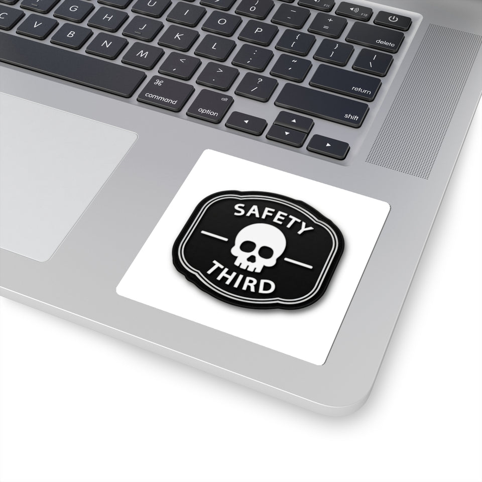 Safety Third Skull Sticker — Kiss-Cut Vinyl Decal