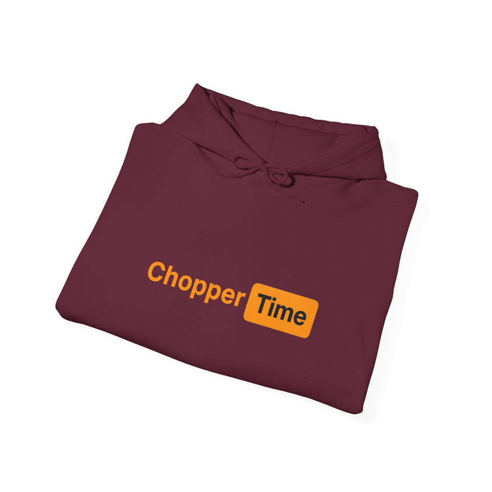Chopper Time Hoodie — Minimal Logo Pullover for Motorcycle & Aviation Fans