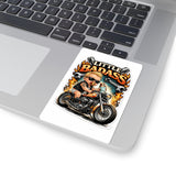 Little Badass Baby on Motorcycle Sticker — Biker Baby Kiss-Cut Decal