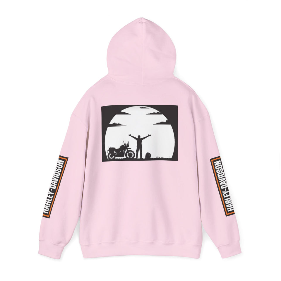 Harley-Davidson Sunset Ride Hoodie — Motorcycle Silhouette Graphic