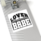Lover Babe Kiss-Cut Sticker — Bold Retro Black & White Decal for Laptops, Water Bottles & Gifts