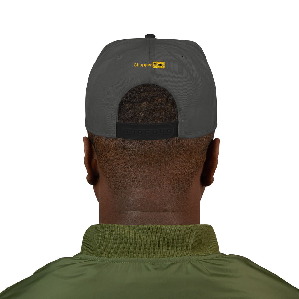 Snapback Hat — 'Time' Yellow Embroidered Streetwear Cap