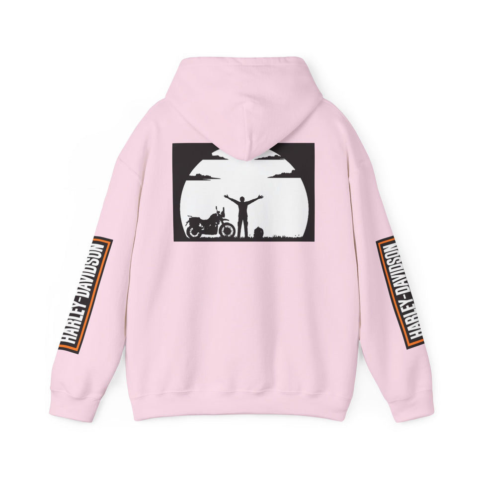 Harley-Davidson Sunset Ride Hoodie — Motorcycle Silhouette Graphic