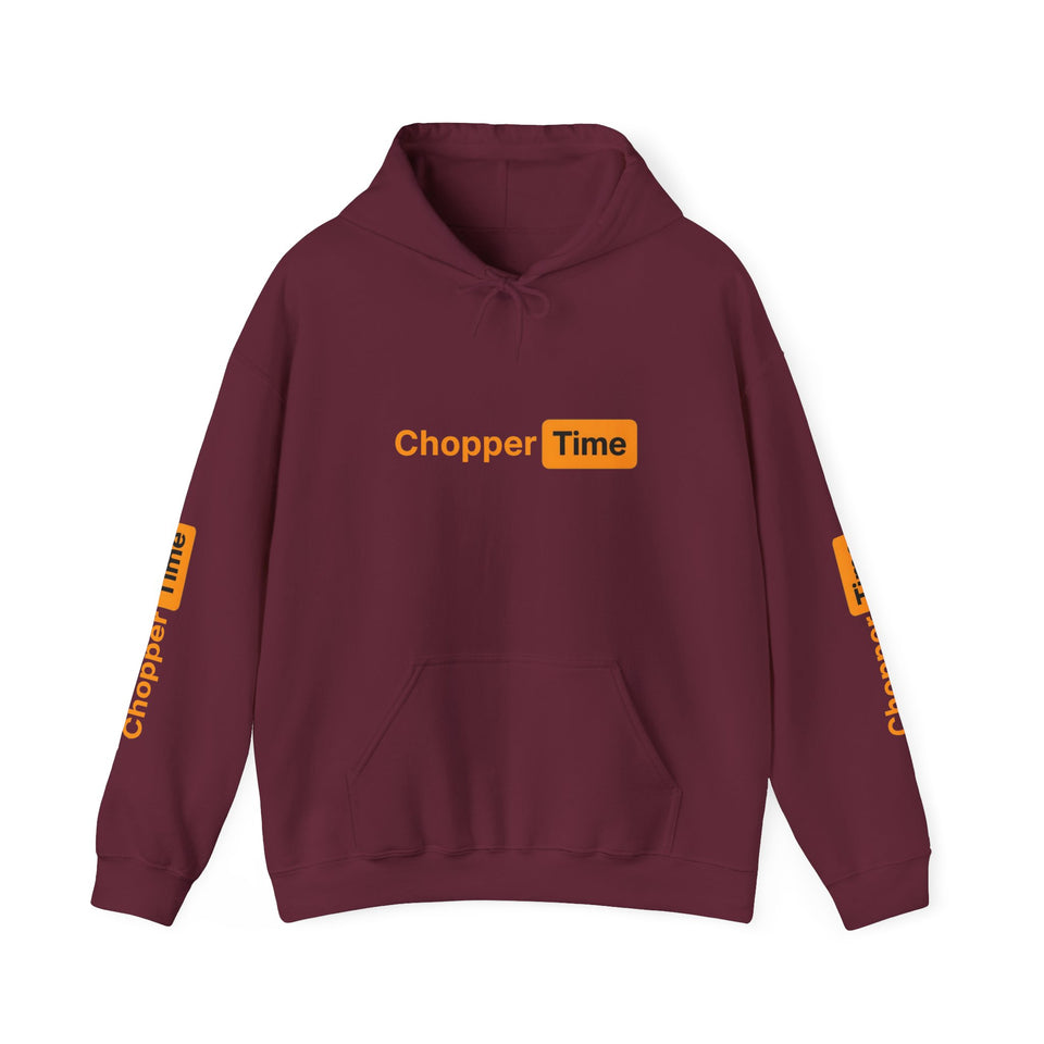 Chopper Time Hoodie — Minimal Logo Pullover for Motorcycle & Aviation Fans