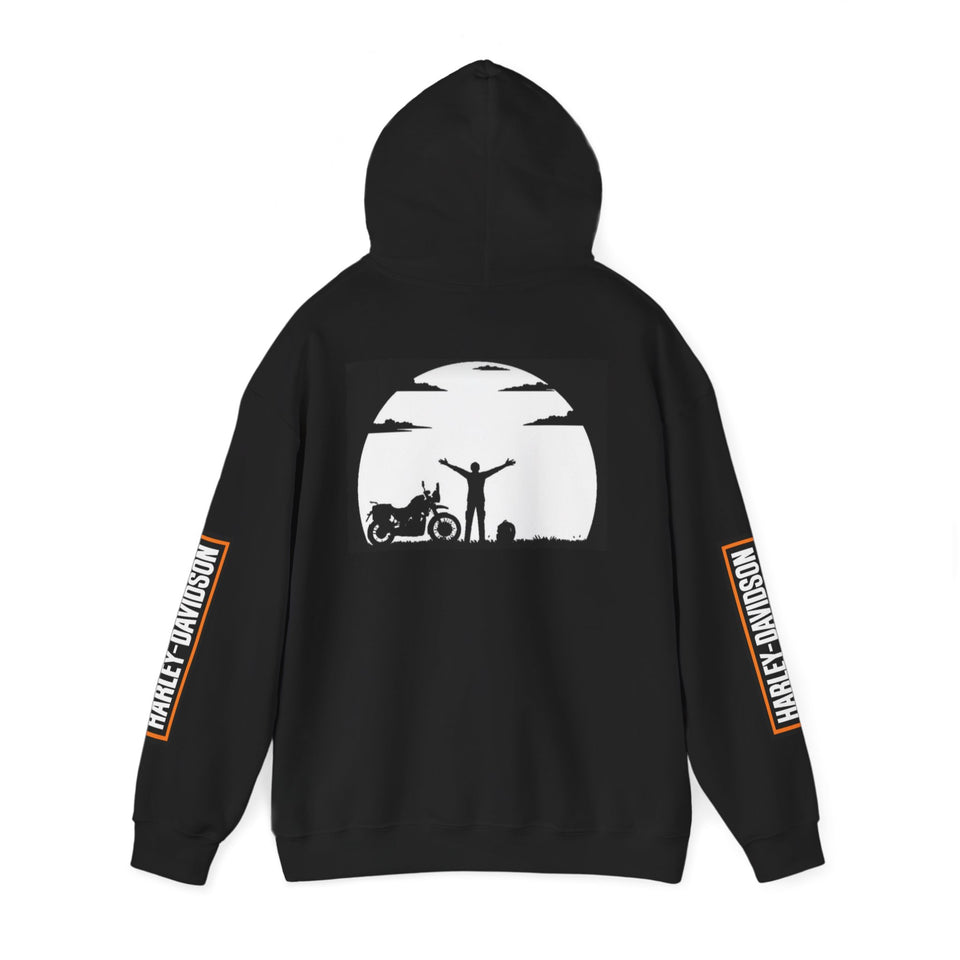Harley-Davidson Sunset Ride Hoodie — Motorcycle Silhouette Graphic