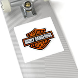 Kiss-Cut Sticker — "Mother Highly Dangerous F***er" Bold Orange Emblem