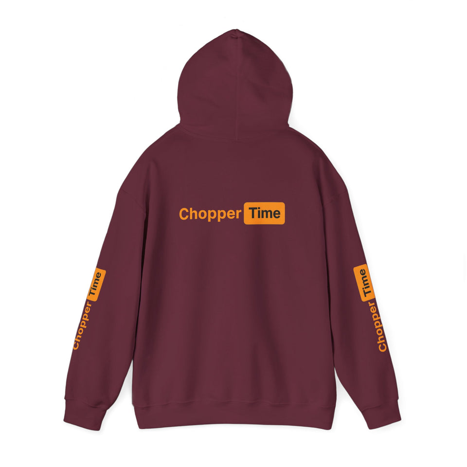Chopper Time Hoodie — Minimal Logo Pullover for Motorcycle & Aviation Fans