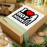 I  Hot Moms Kiss-Cut Sticker — Funny Retro Silhouette Decal