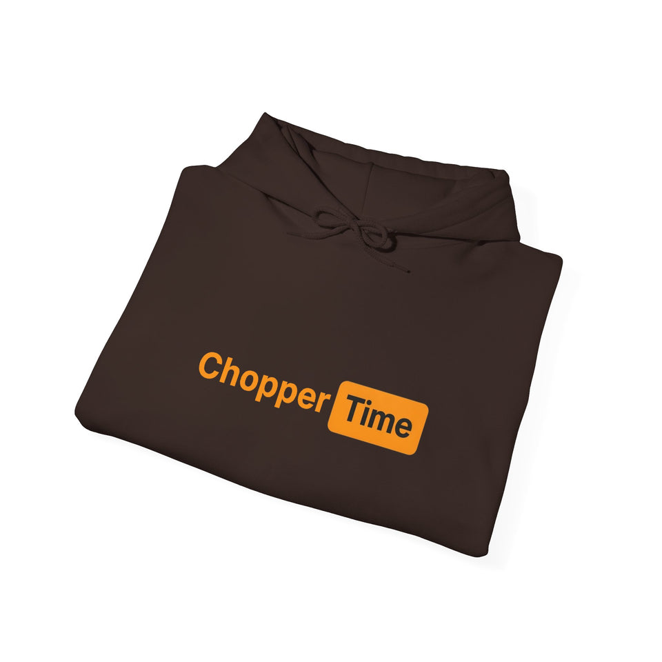 Chopper Time Hoodie — Minimal Logo Pullover for Motorcycle & Aviation Fans