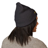 Embroidered 'Chopper Time' Cuffed Beanie — Knit Winter Hat