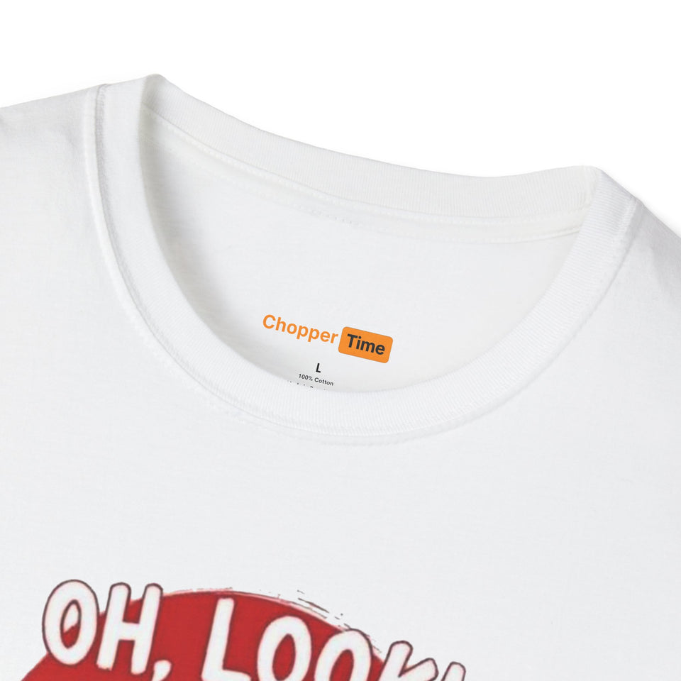 Skeleton Binoculars T‑Shirt — "Oh, Look! Nobody Gives a Sh!t" Graphic Tee