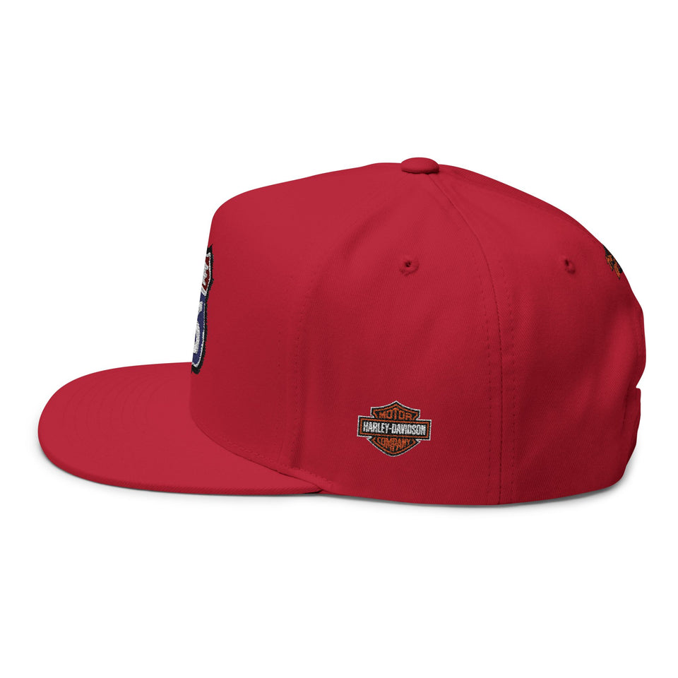 Route 66 Embroidered Flat Bill Cap