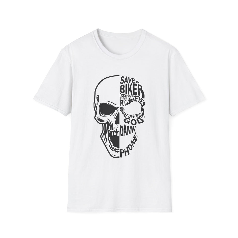 Skull 'Save a Biker' Graphic T-Shirt