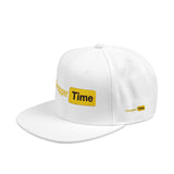 Snapback Hat — 'Time' Yellow Embroidered Streetwear Cap