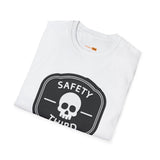 Safety Third Skull T-Shirt — Funny Retro Warning Graphic Tee