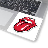 Rock Band Tongue Sticker — Red Kiss-Cut Decal for Laptops & Gear