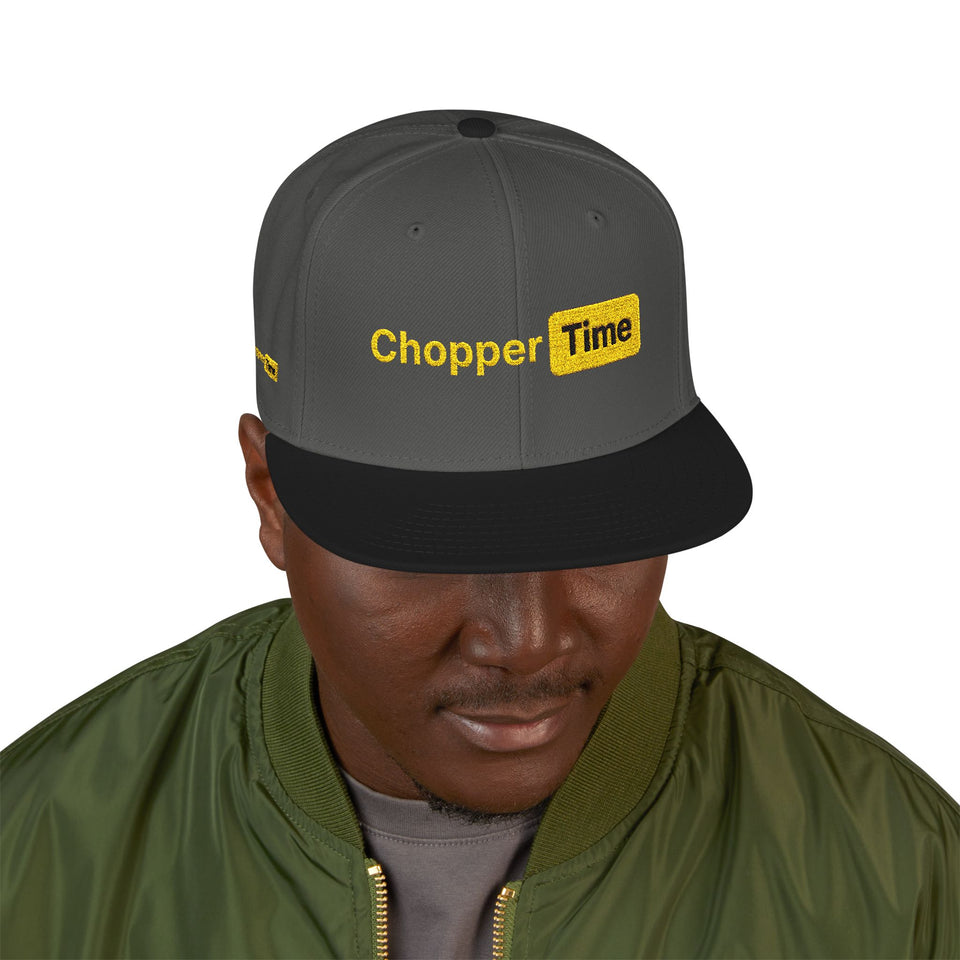 Snapback Hat — 'Time' Yellow Embroidered Streetwear Cap