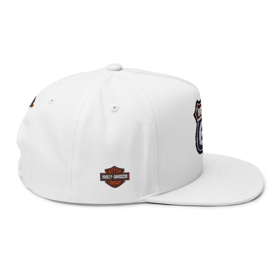 Route 66 Embroidered Flat Bill Cap