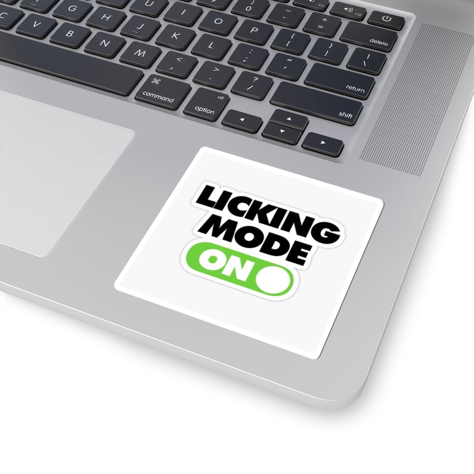 Licking Mode On Sticker — Funny Kiss-Cut Decal for Laptops, Water Bottles & Gear