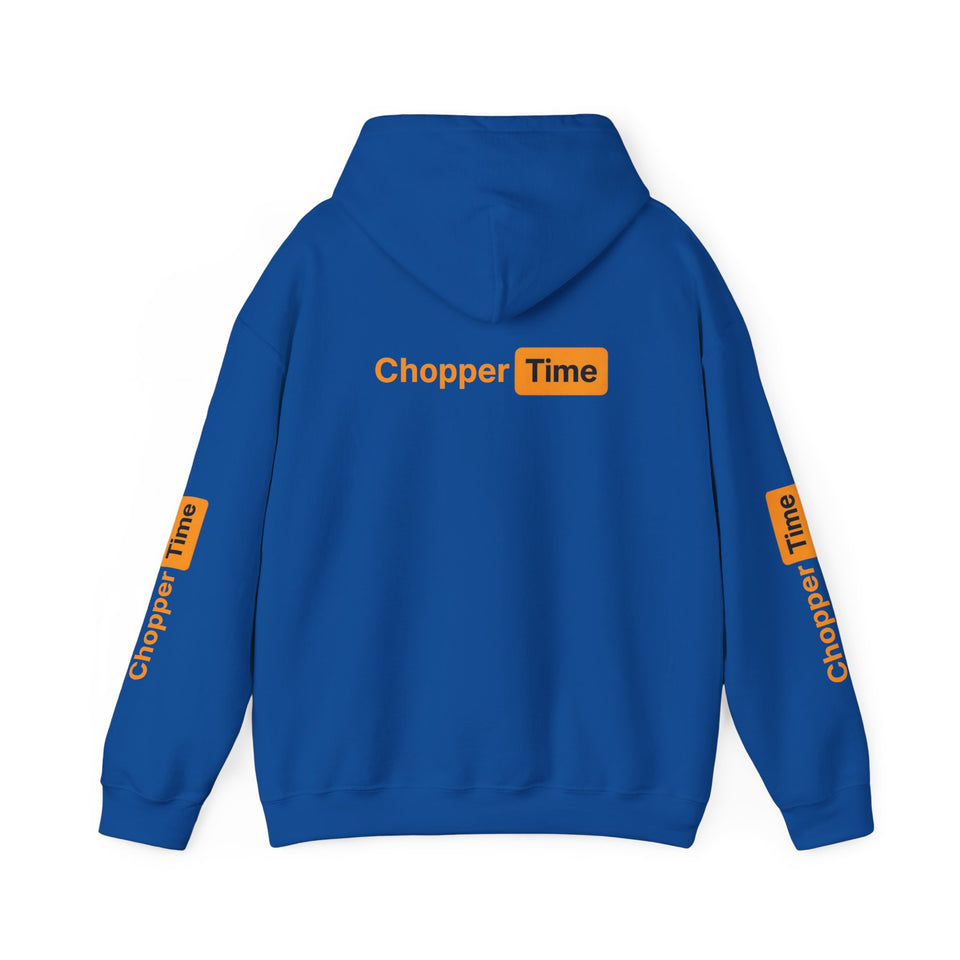 Chopper Time Hoodie — Minimal Logo Pullover for Motorcycle & Aviation Fans