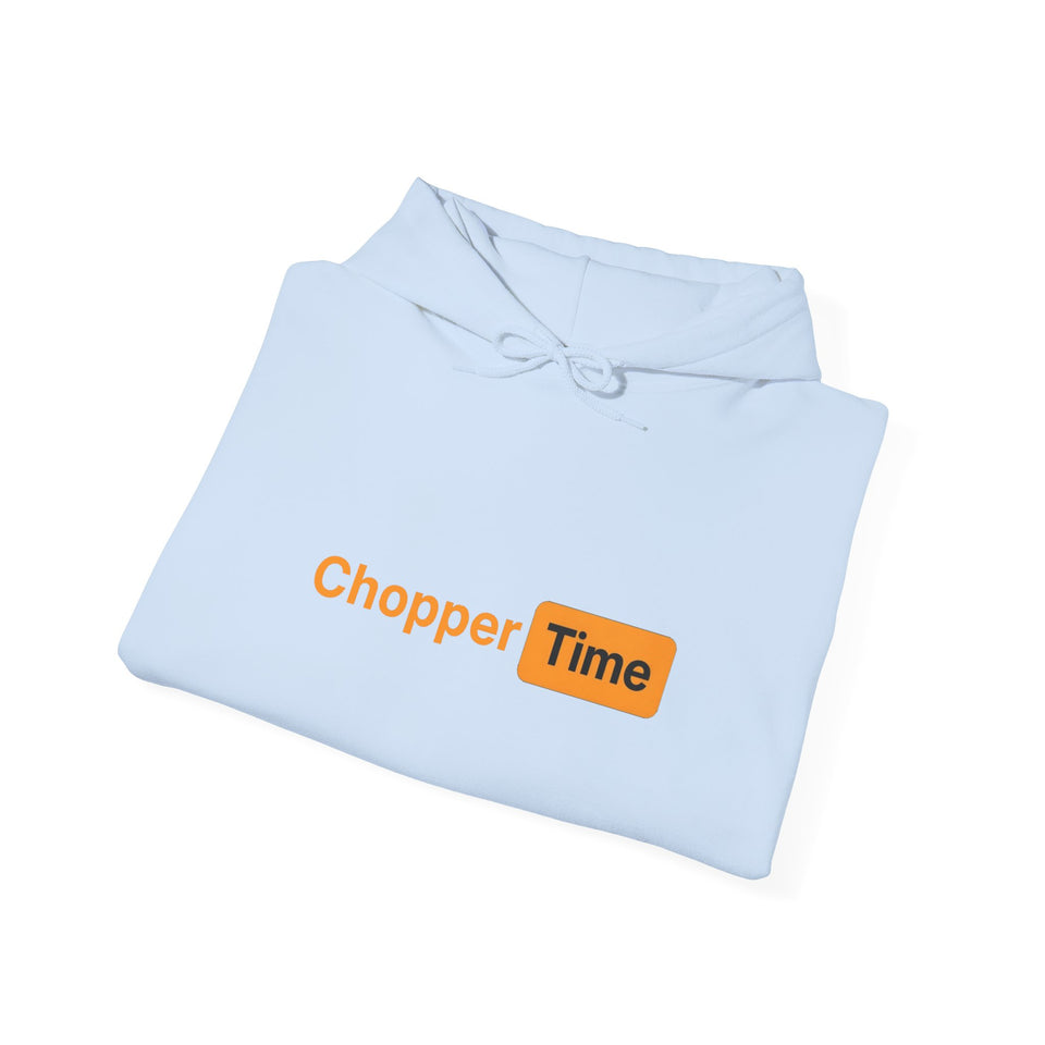 Chopper Time Hoodie — Minimal Logo Pullover for Motorcycle & Aviation Fans