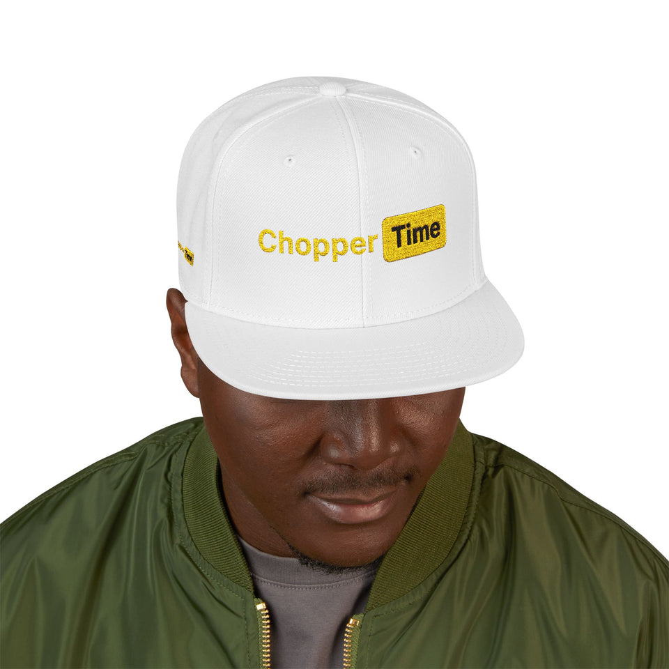 Snapback Hat — 'Time' Yellow Embroidered Streetwear Cap