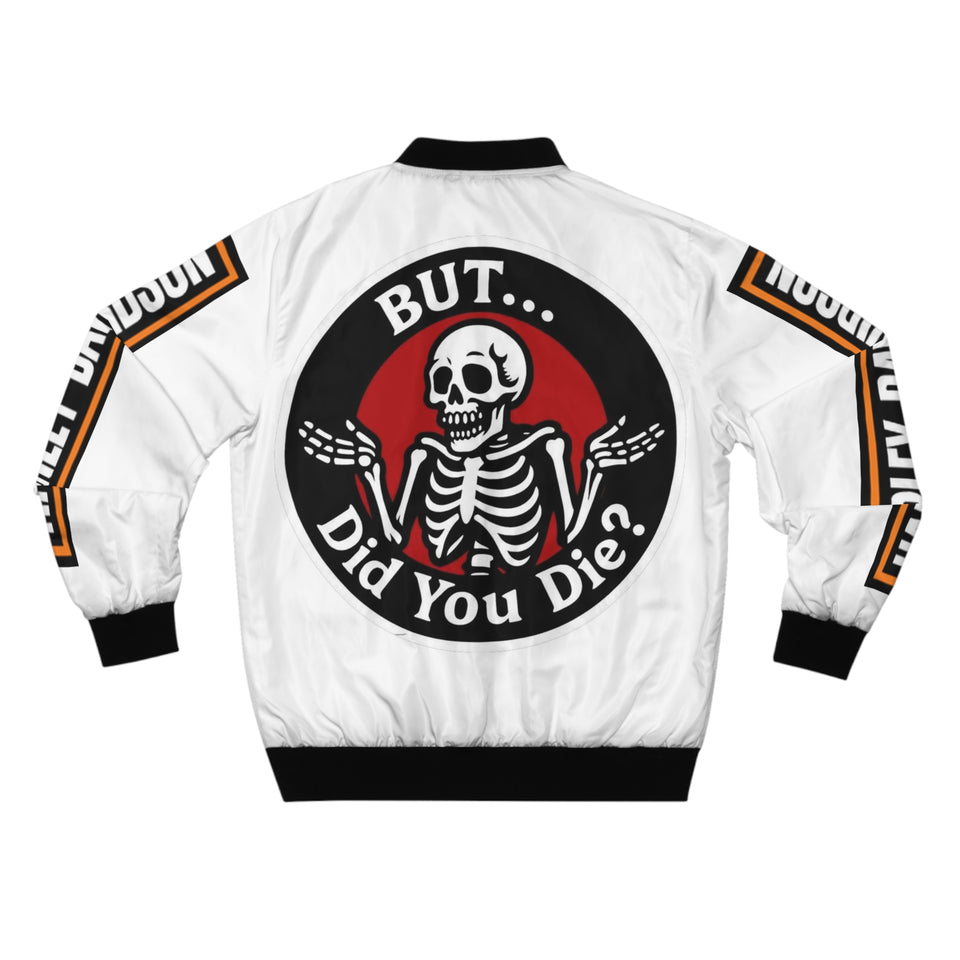 Harley-Davidson Inspired Bomber Jacket — 'But... Did You Die?' Skull Design