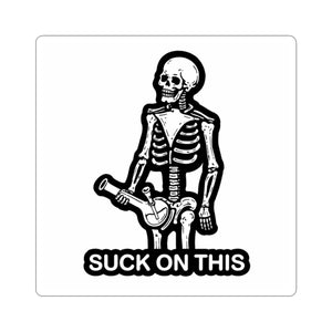 Sticker — Skeleton Graphic 'Suck On This' Kiss-Cut Decal