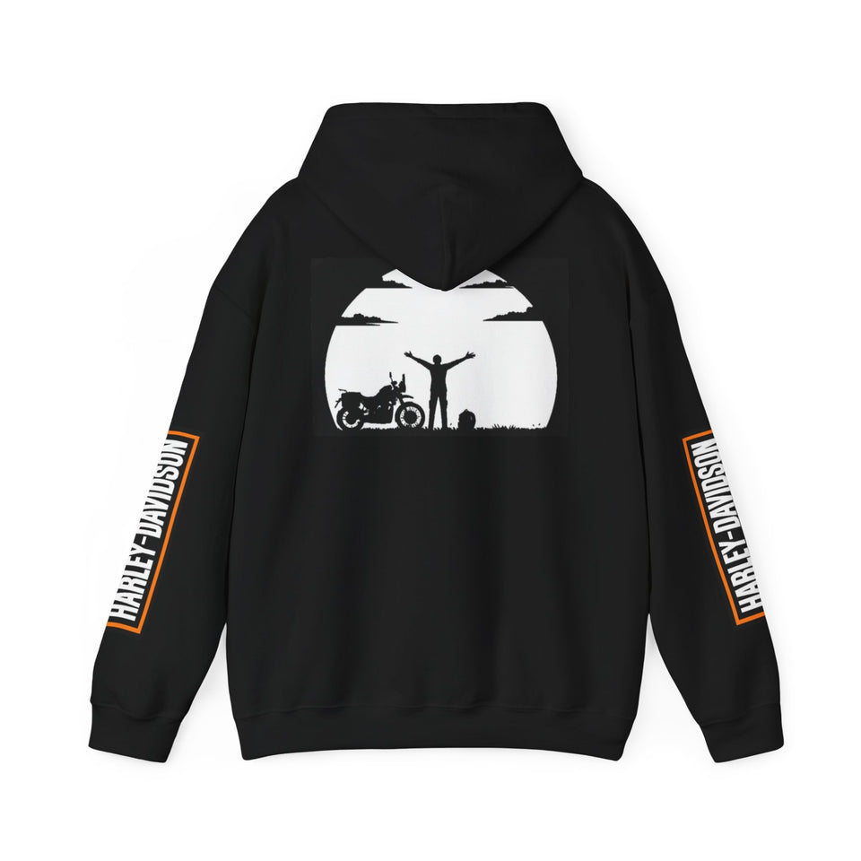 Harley-Davidson Sunset Ride Hoodie — Motorcycle Silhouette Graphic