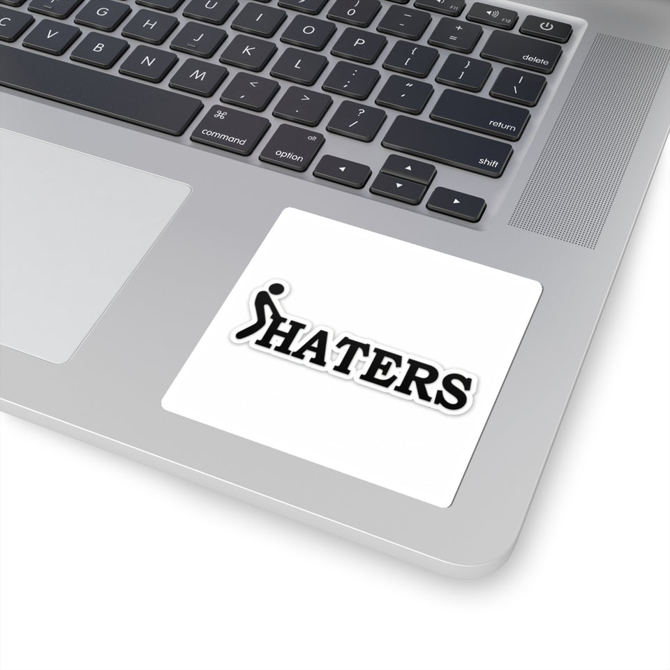 Haters Logo Kiss-Cut Sticker — Funny Anti-Hater Decal for Laptops & Water Bottles
