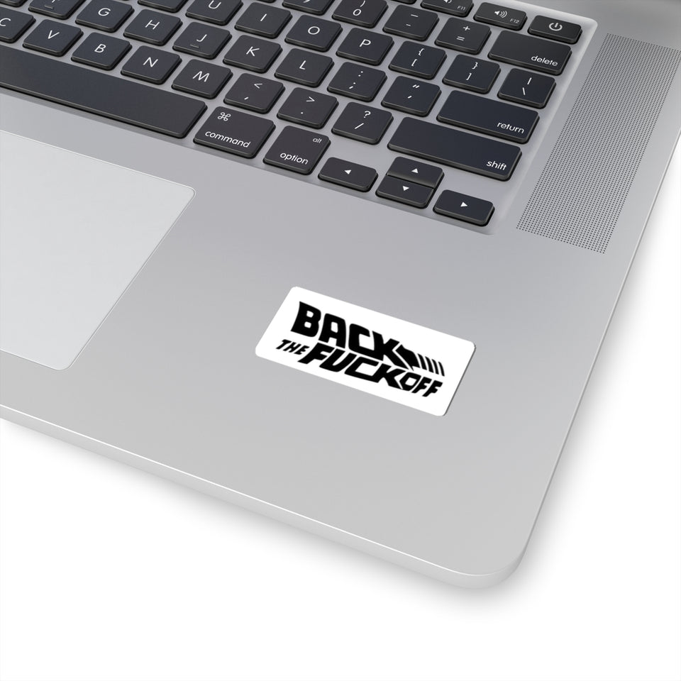 Back the Fuck Off Kiss-Cut Sticker — Bold Retro Slogan Decal for Laptops & Gear