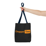 Chopper Time Tote Bag — Bold Orange Logo Canvas Tote