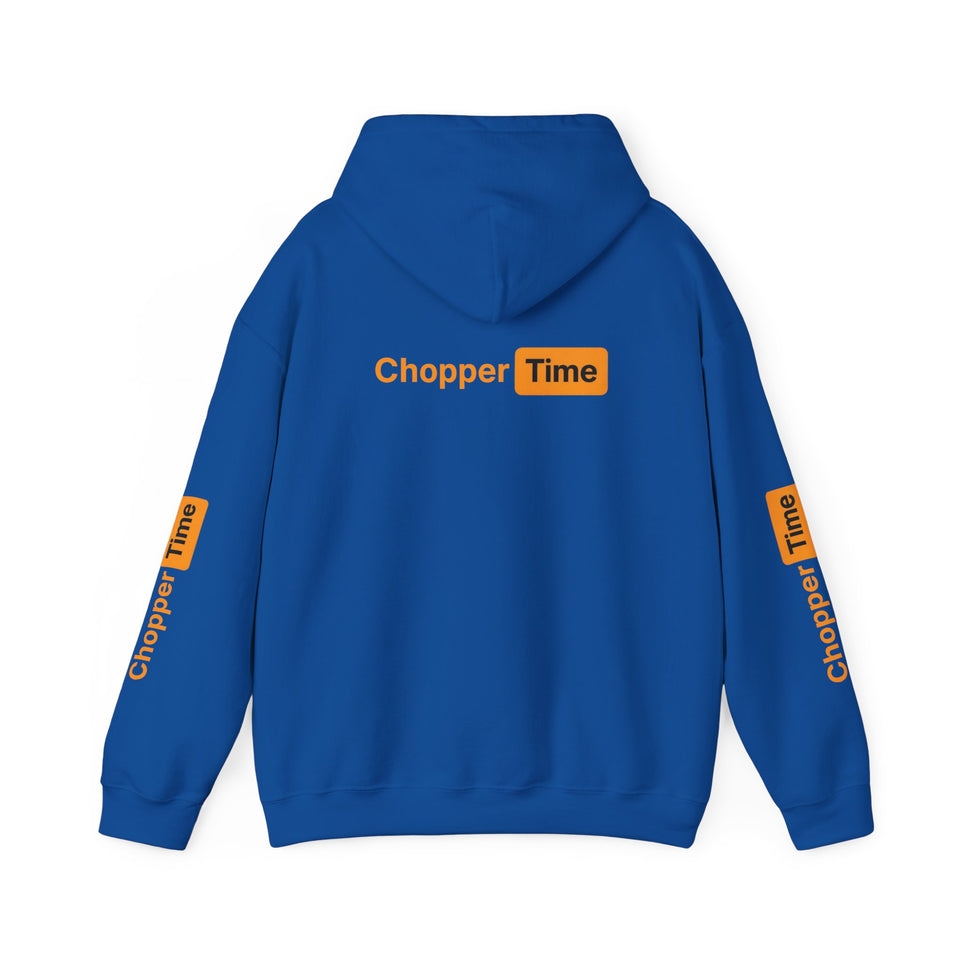 Chopper Time Hoodie — Minimal Logo Pullover for Motorcycle & Aviation Fans