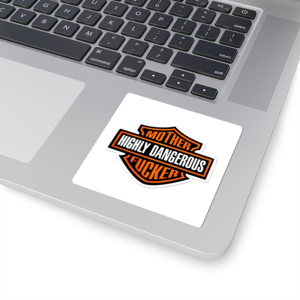 Kiss-Cut Sticker — "Mother Highly Dangerous F***er" Bold Orange Emblem