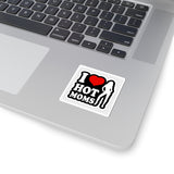 I  Hot Moms Kiss-Cut Sticker — Funny Retro Silhouette Decal