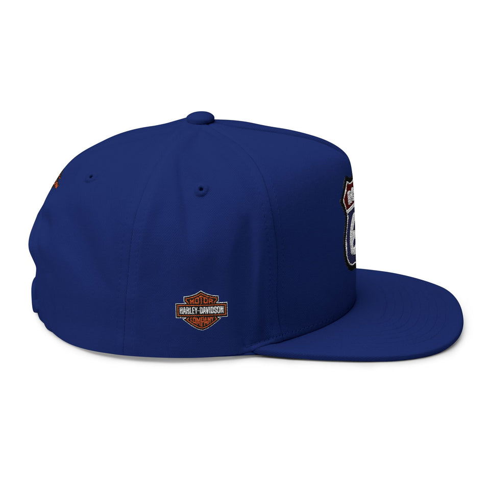 Route 66 Embroidered Flat Bill Cap