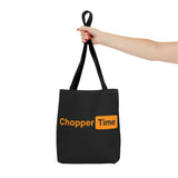Chopper Time Tote Bag — Bold Orange Logo Canvas Tote