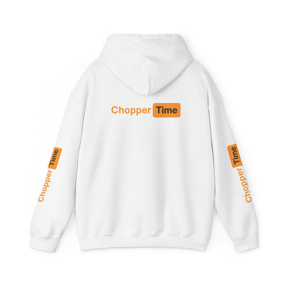 Chopper Time Hoodie — Minimal Logo Pullover for Motorcycle & Aviation Fans